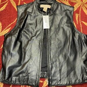 Apostrophe Black Leather Vest